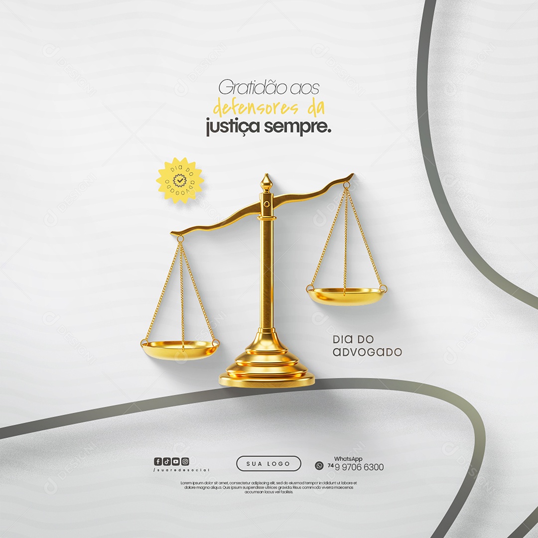 Dia do Advogado 11 de Agosto Social Media PSD Editável