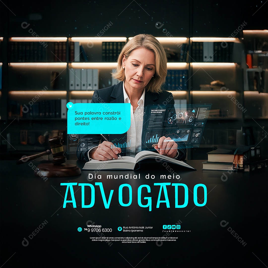 Dia do Advogado 11 de Agosto Social Media PSD Editável