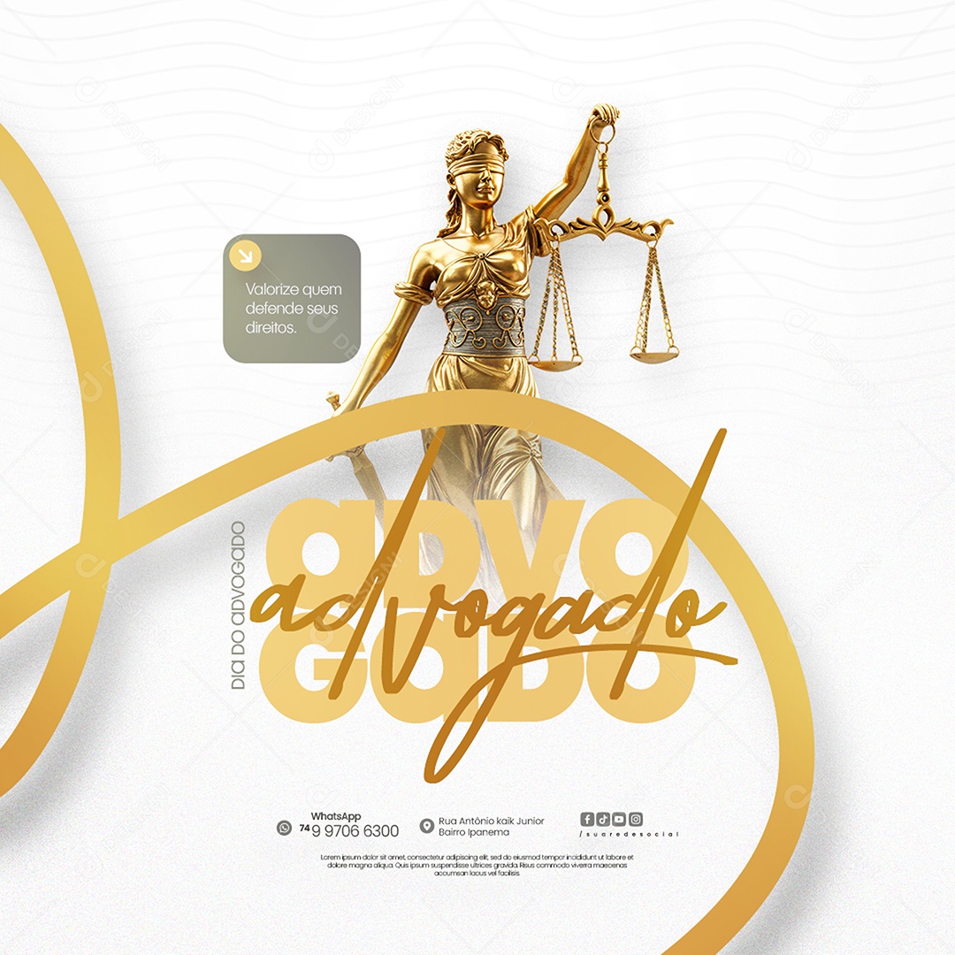Dia do Advogado 11 de Agosto Social Media PSD Editável