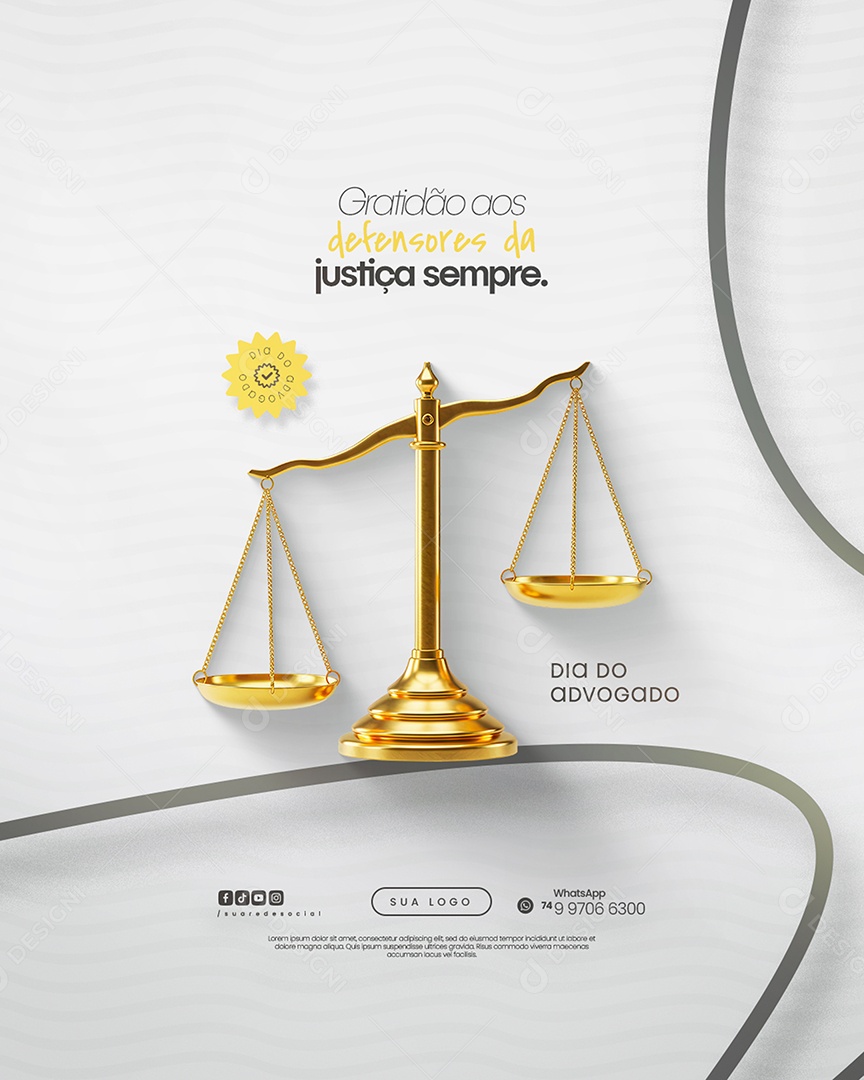 Dia do Advogado 11 de Agosto Social Media PSD Editável