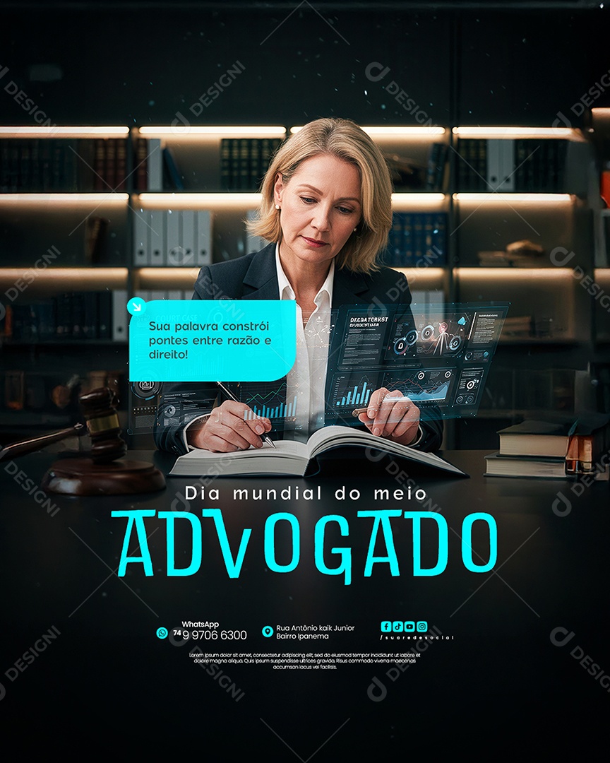 Dia do Advogado 11 de Agosto Social Media PSD Editável