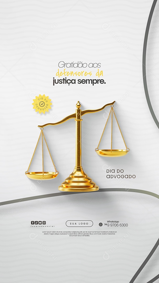 Story Dia do Advogado 11 de Agosto Social Media PSD Editável