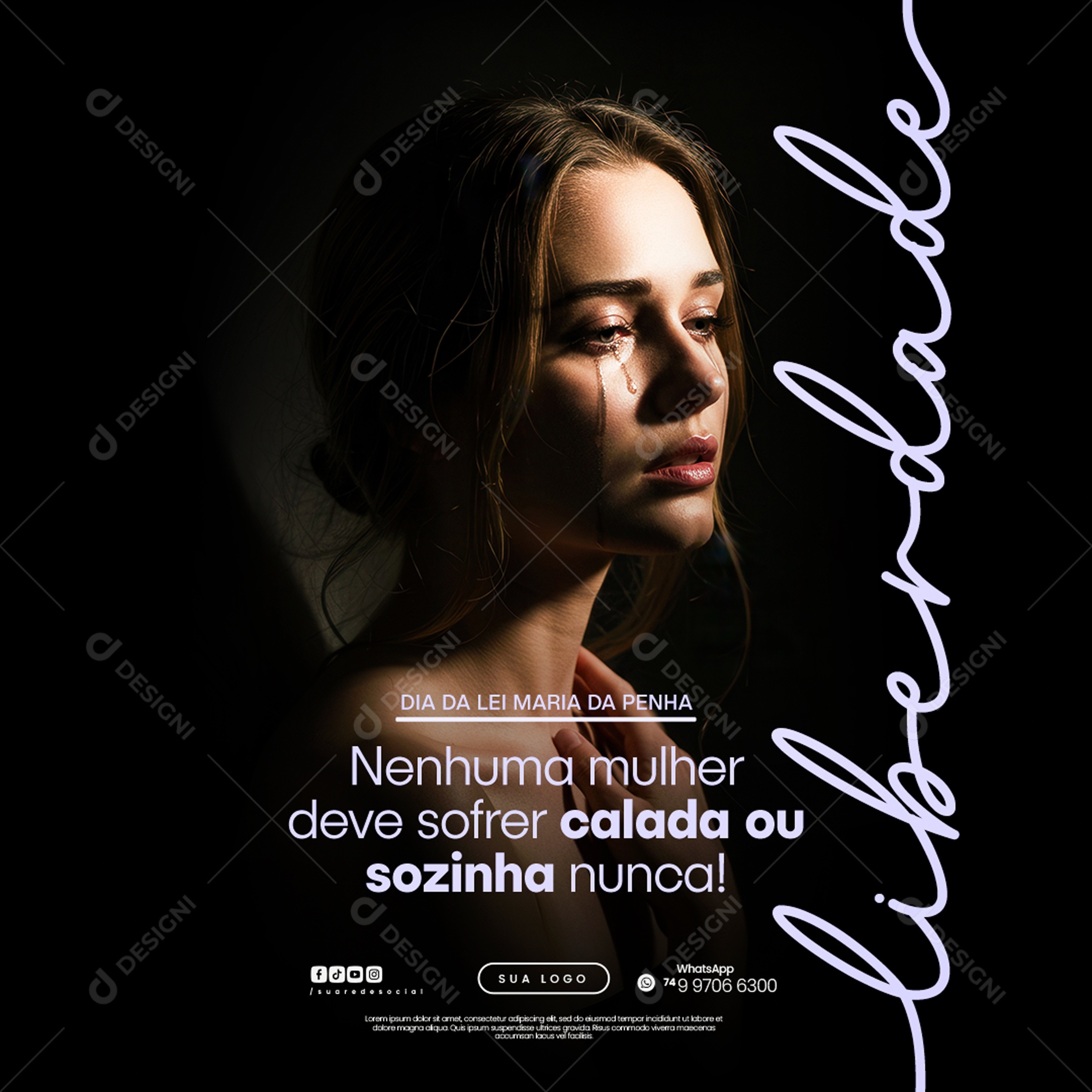 Dia da Lei Maria da Penha 07 de Agosto Social Media PSD Editável