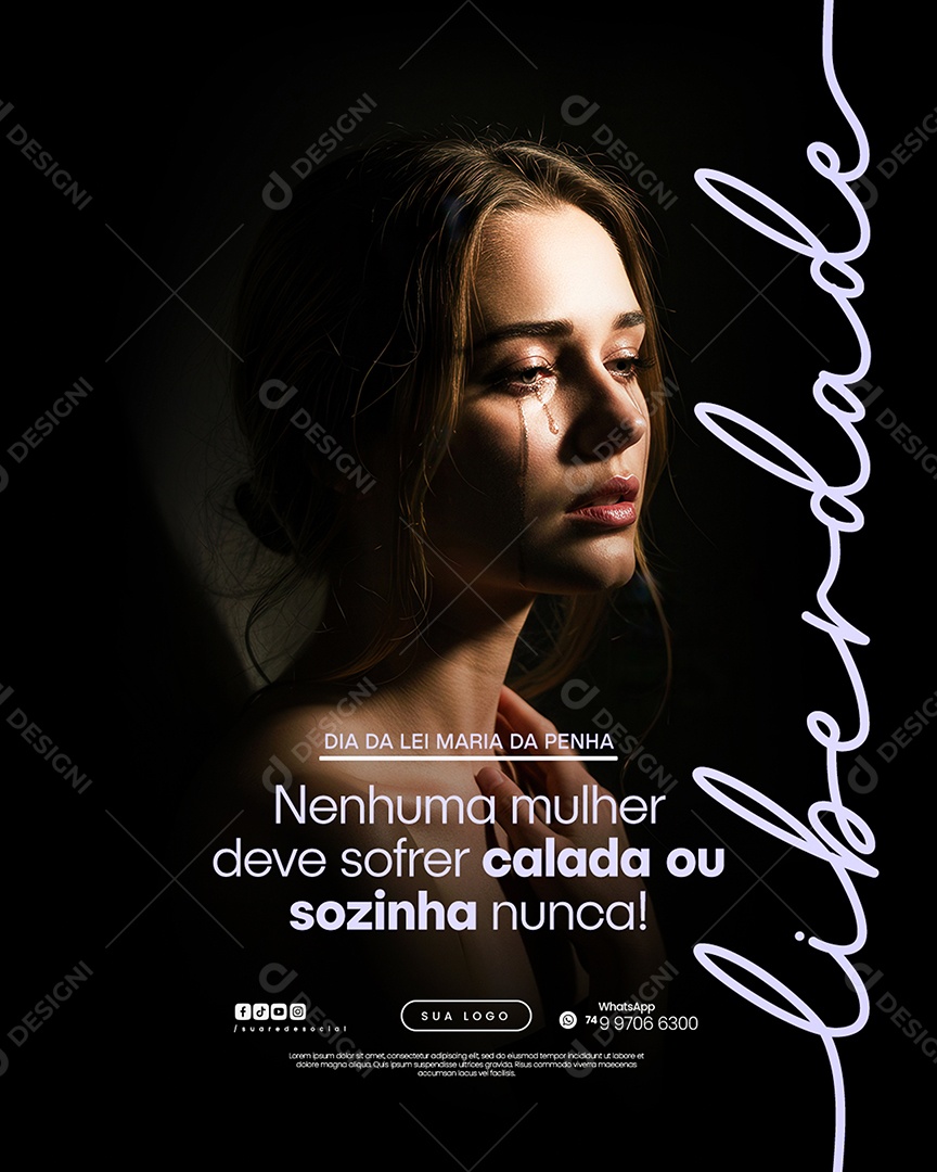 Dia da Lei Maria da Penha 07 de Agosto Social Media PSD Editável