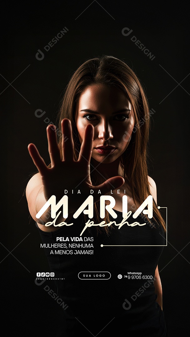 Story Dia da Lei Maria da Penha 07 de Agosto Social Media PSD Editável