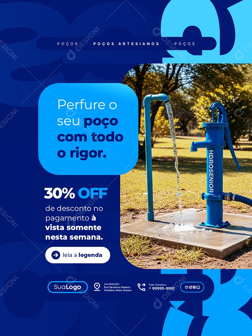 Poço Artesiano Perfure o Seu Poço com Todo o Rigor Social Media PSD Editável
