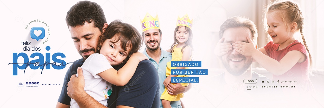 Carrossel Feliz Dia dos Pais 10 de Agosto Obrigado por Ser Tão Especial Social Media PSD Editável