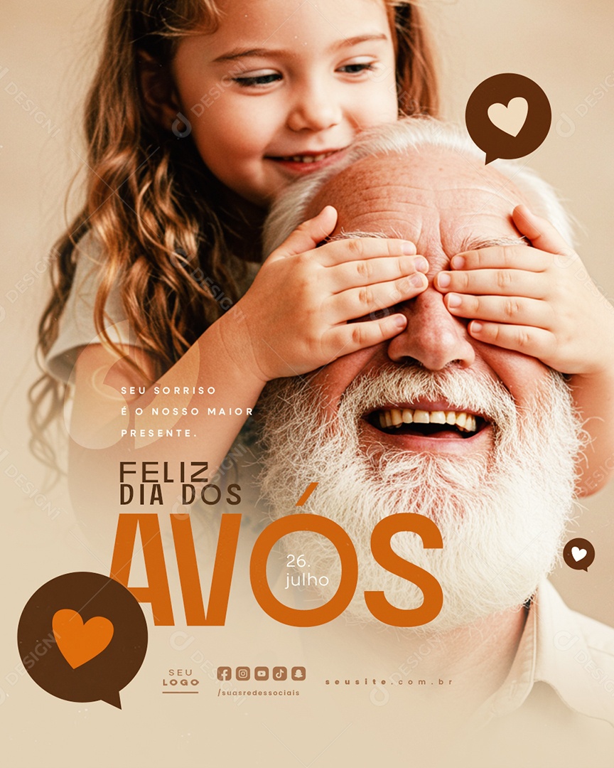 Feliz Dia dos Avós 26 de Julho Social Media PSD Editável