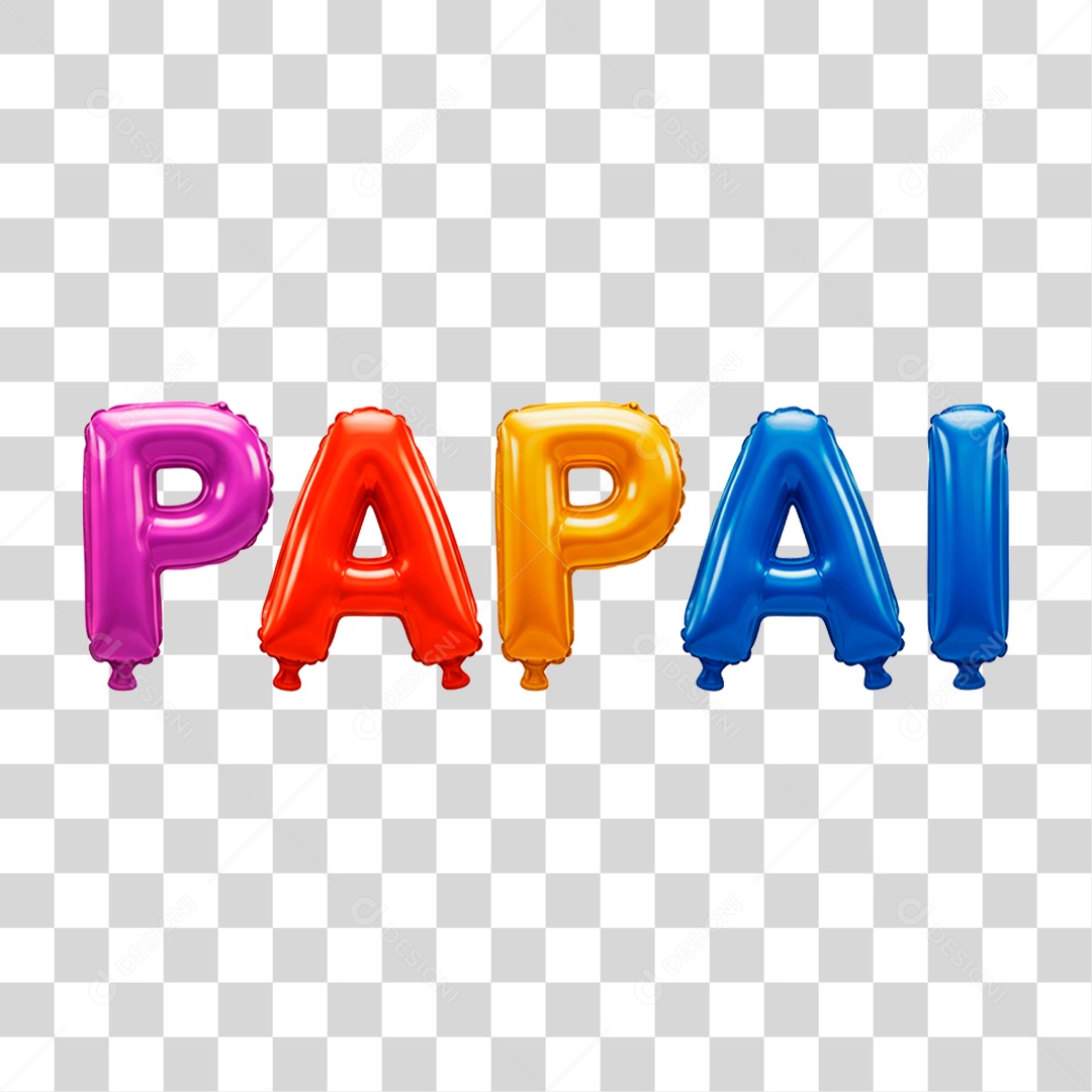 Balões de Festa com Palavra Papai PNG Transparente