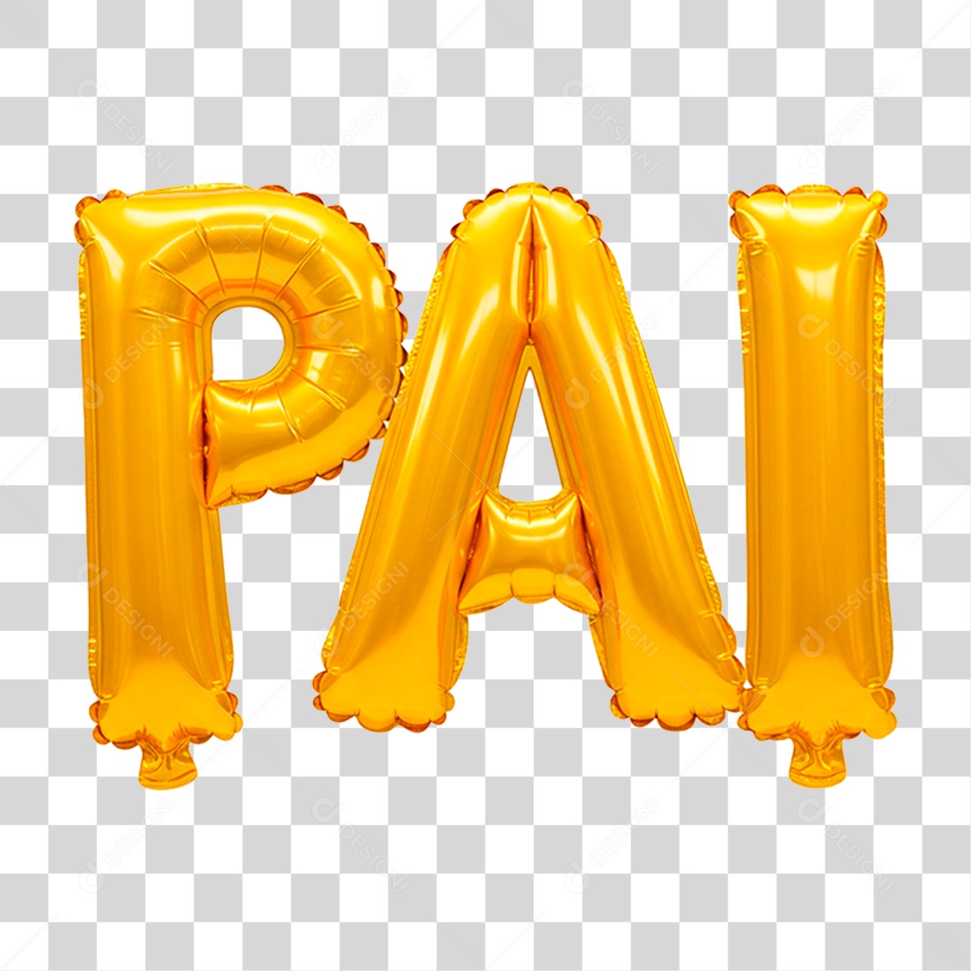 Balões de Festa com Palavra Pai PNG Transparente