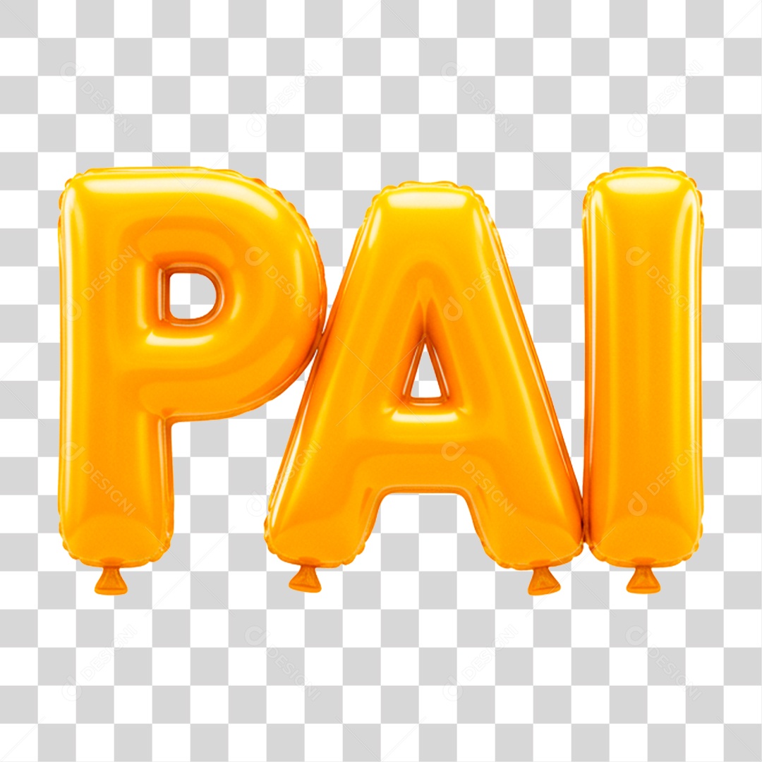 Balões de Festa com Palavra Pai PNG Transparente