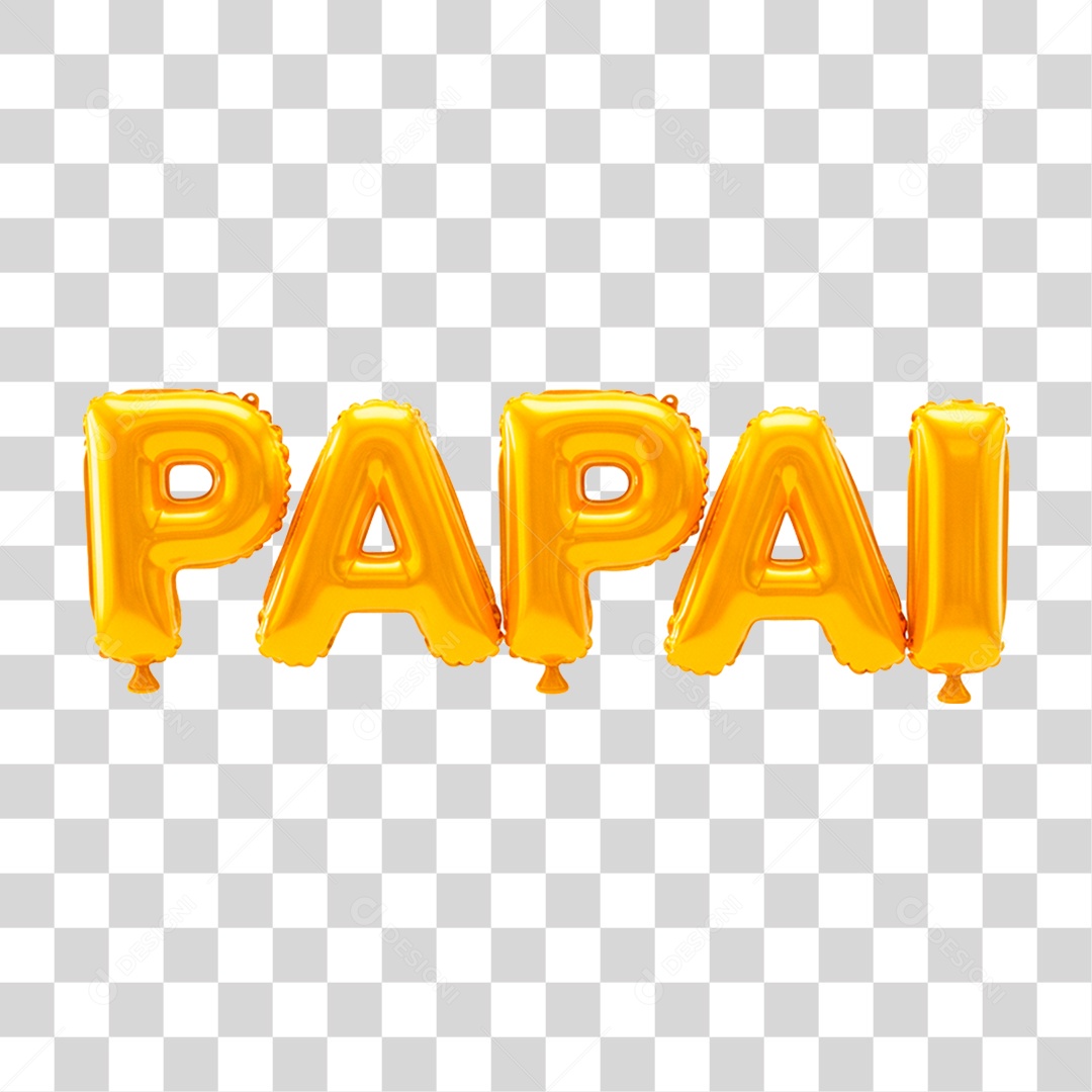 Balão de Letras Papai PNG Transparente