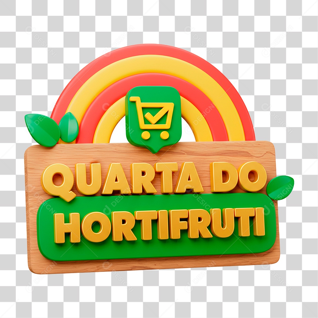 Selo 3D Quarta do Hortifrúti PNG Transparente