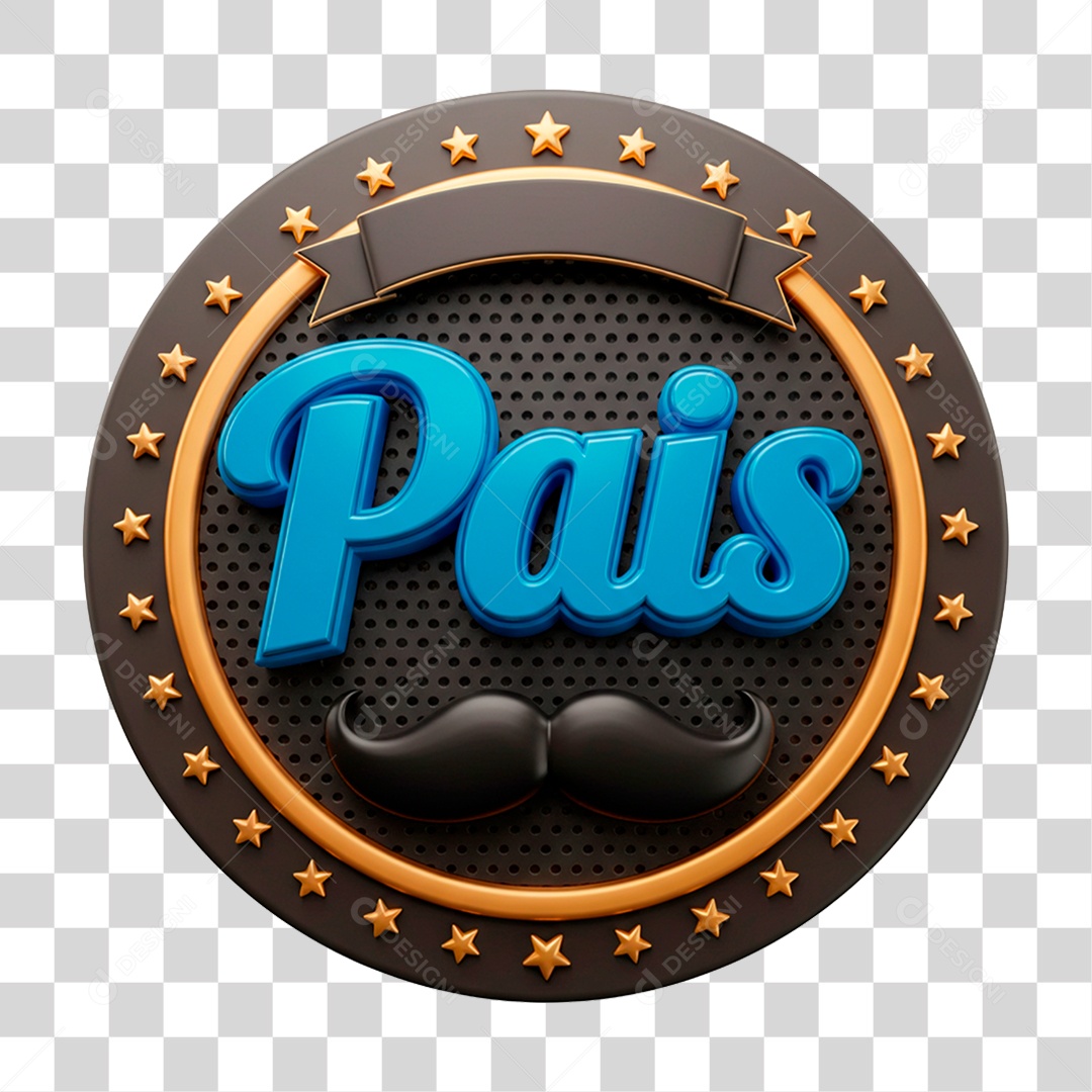 Selo 3D Pais PNG Transparente