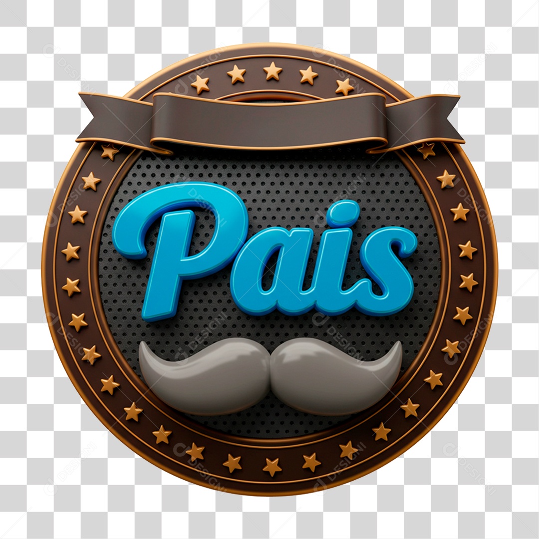Selo 3D Pais PNG Transparente