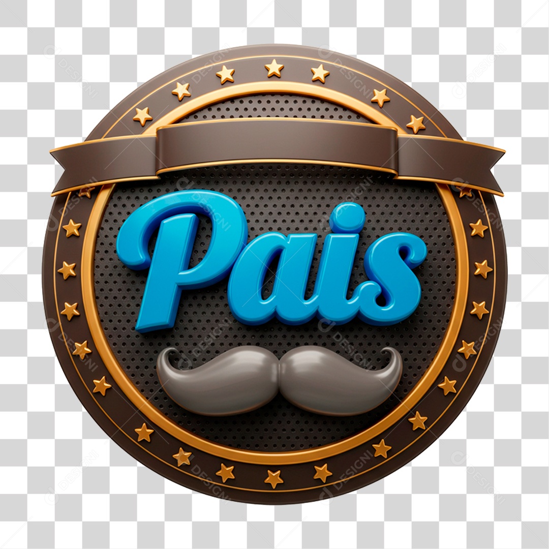 Selo 3D Pais PNG Transparente