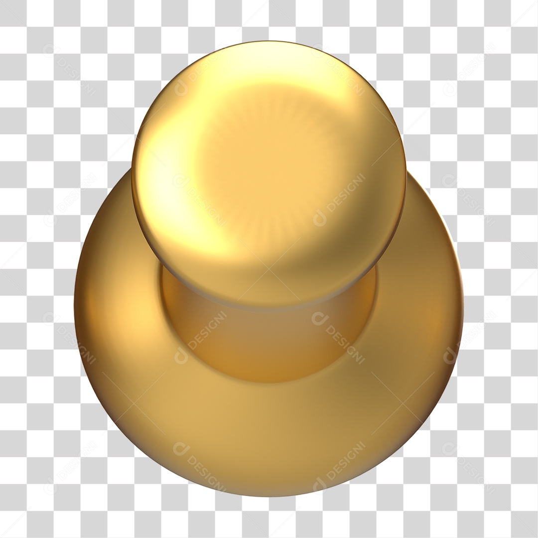 Elemento 3D Pino Metal PNG Transparente