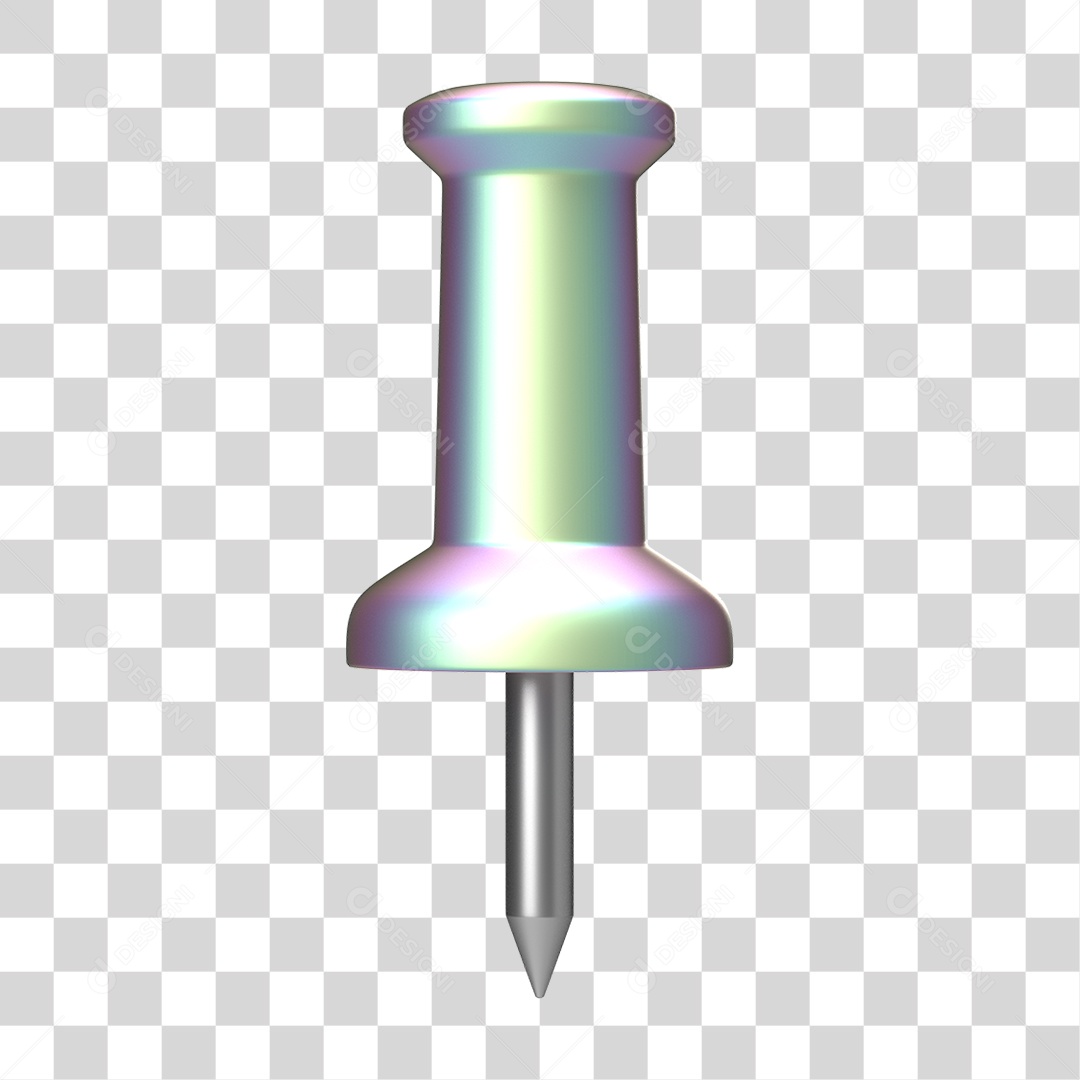 Elemento 3D Pino Metal PNG Transparente