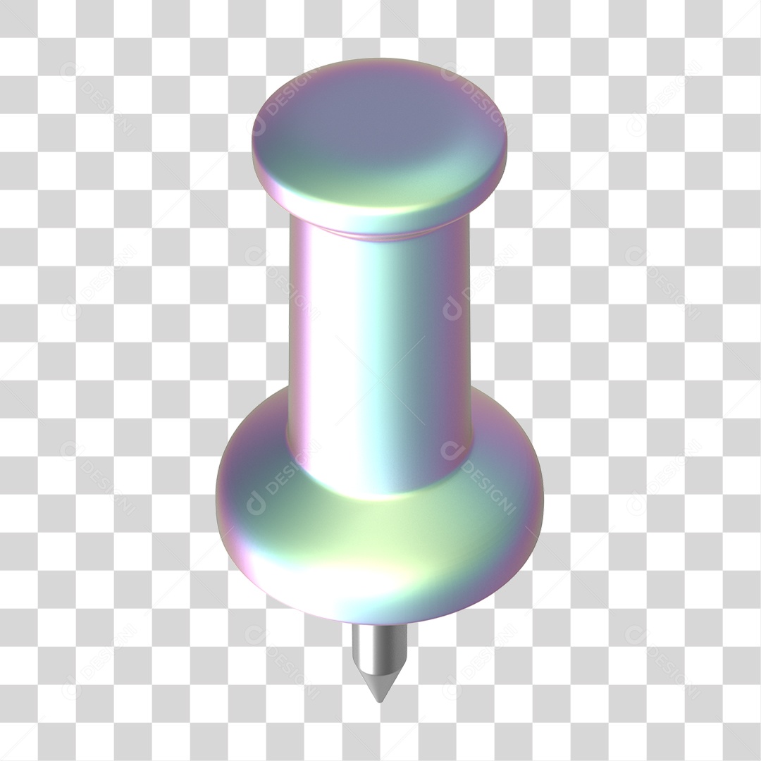 Elemento 3D Pino Metal PNG Transparente