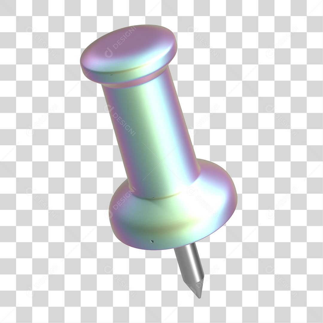 Elemento 3D Pino Metal PNG Transparente