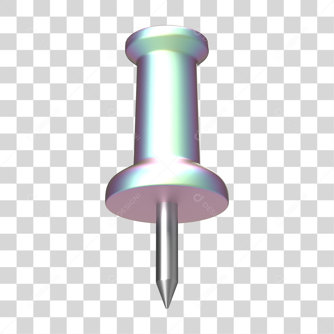 Elemento 3D Pino Metal PNG Transparente
