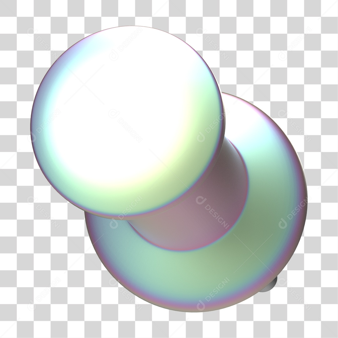 Elemento 3D Pino Metal PNG Transparente