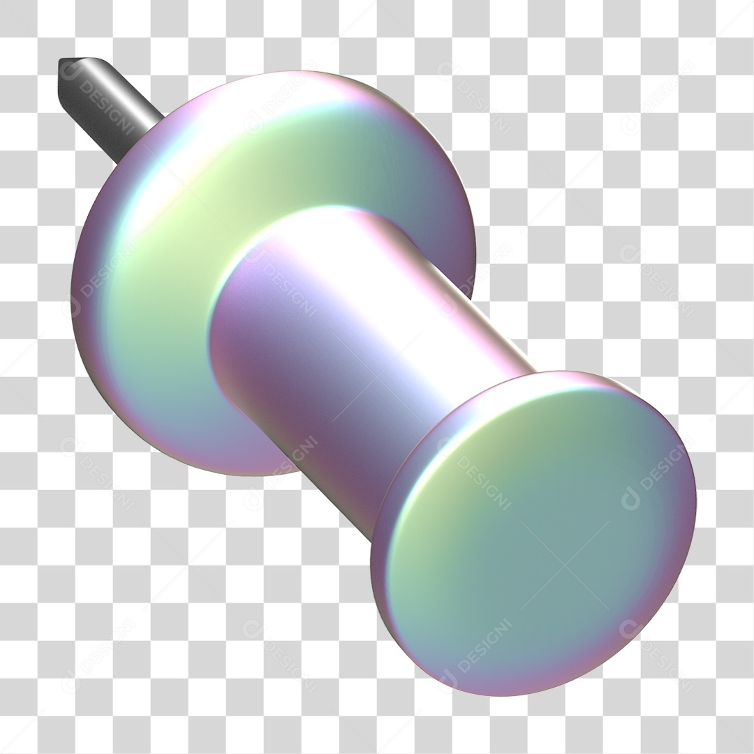 Elemento 3D Pino Metal PNG Transparente
