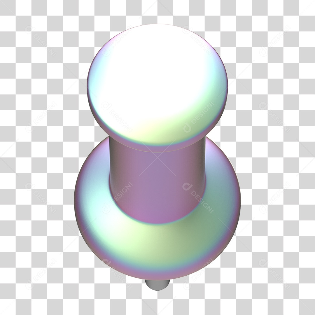 Elemento 3D Pino Metal PNG Transparente