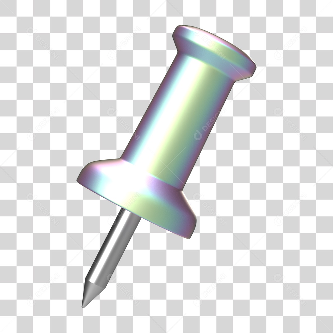 Elemento 3D Pino Metal PNG Transparente