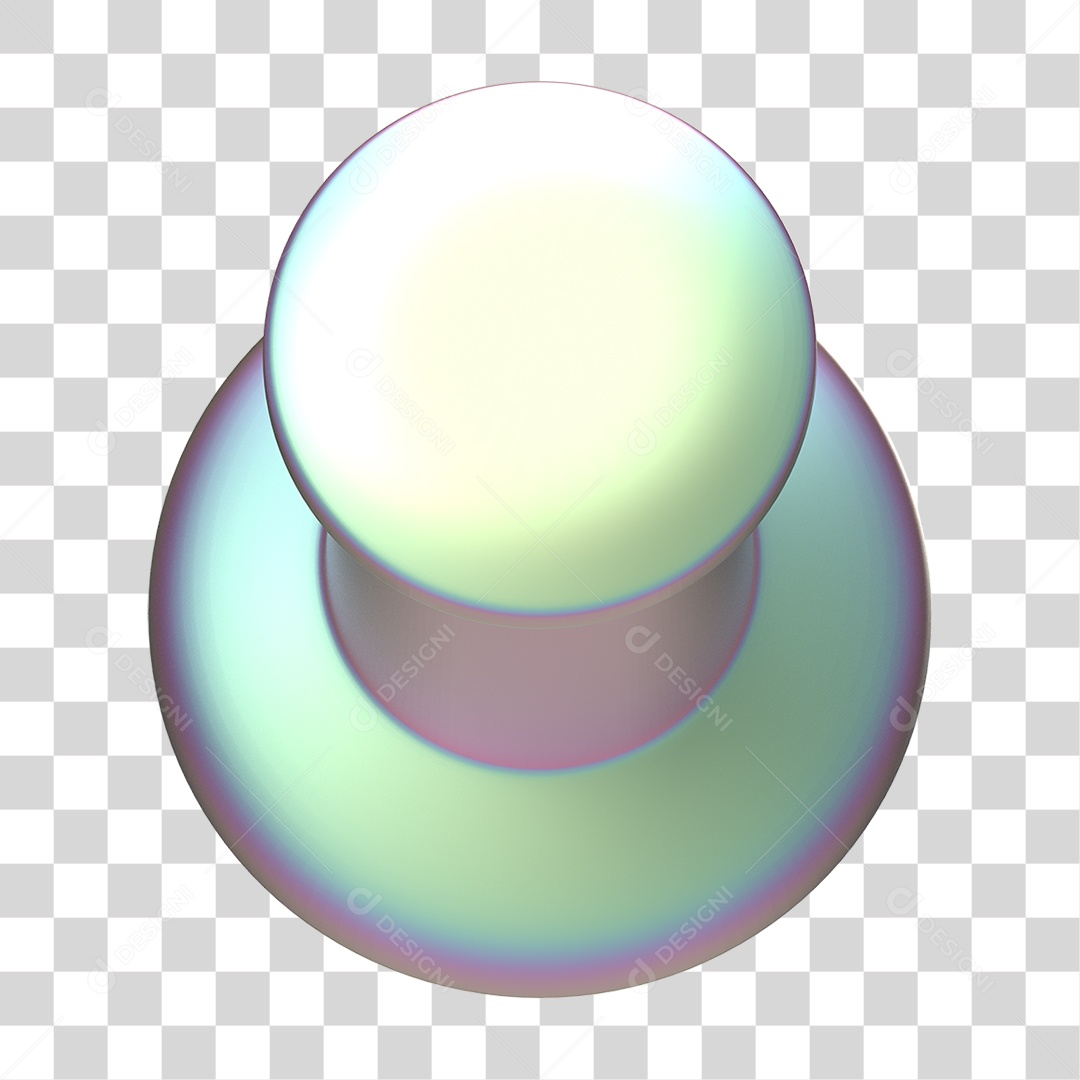 Elemento 3D Pino Metal PNG Transparente