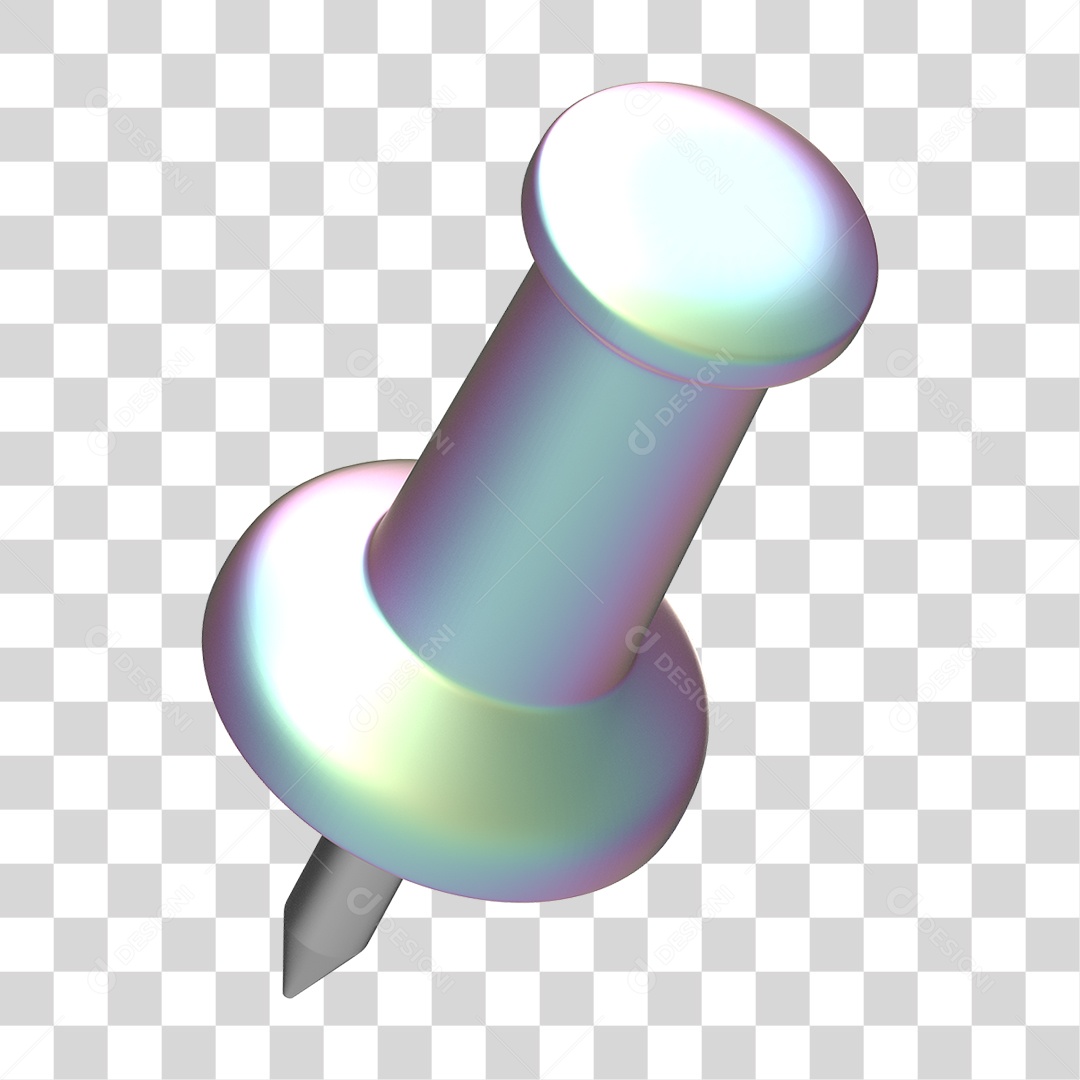 Elemento 3D Pino Metal PNG Transparente