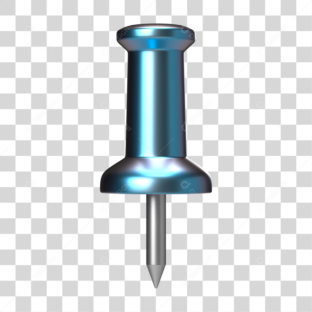 Elemento 3D Pino Metal PNG Transparente