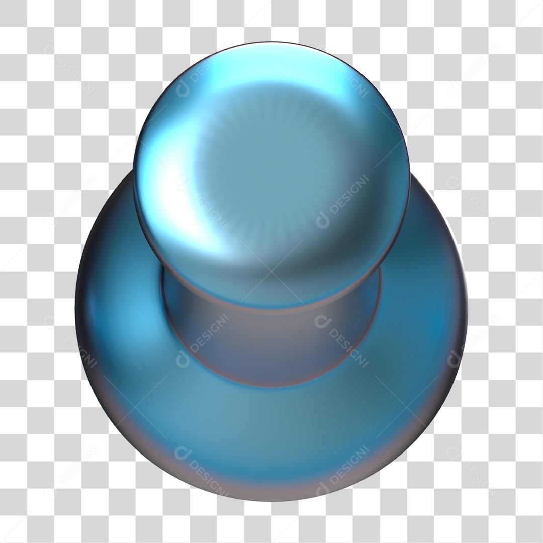 Elemento 3D Pino Metal PNG Transparente