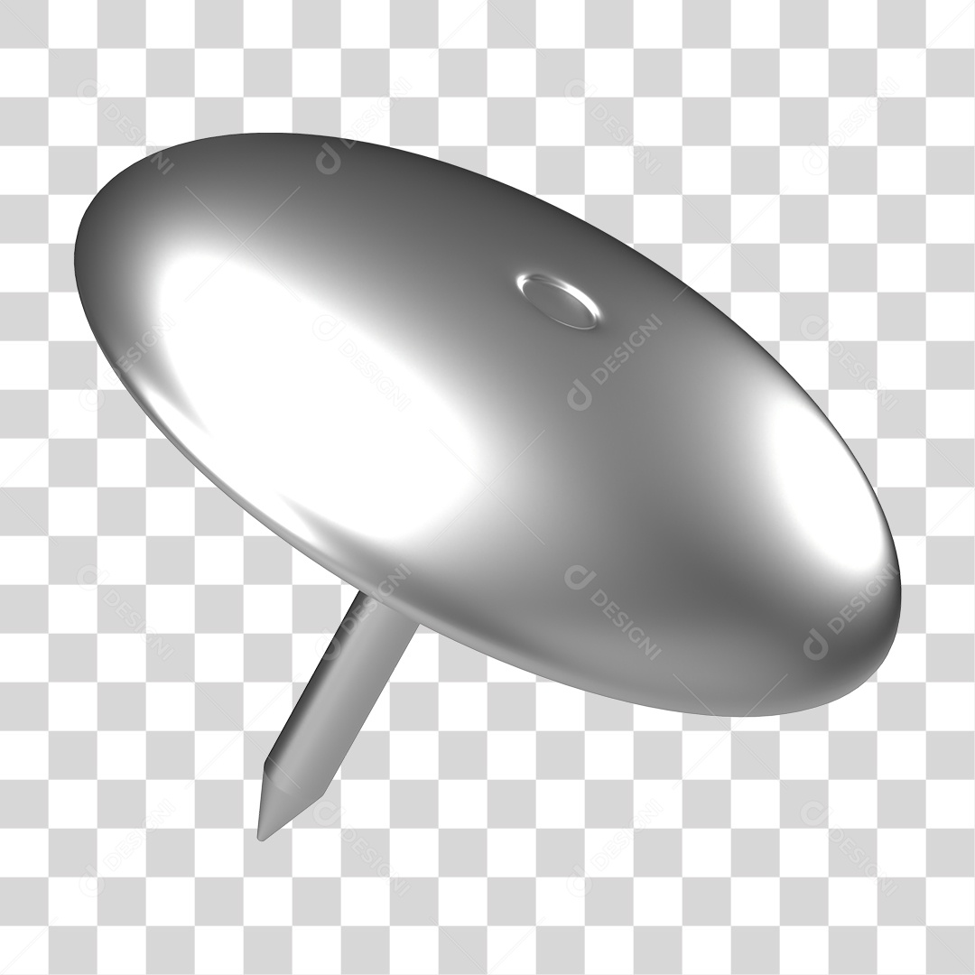 Elemento 3D Pino Metal PNG Transparente