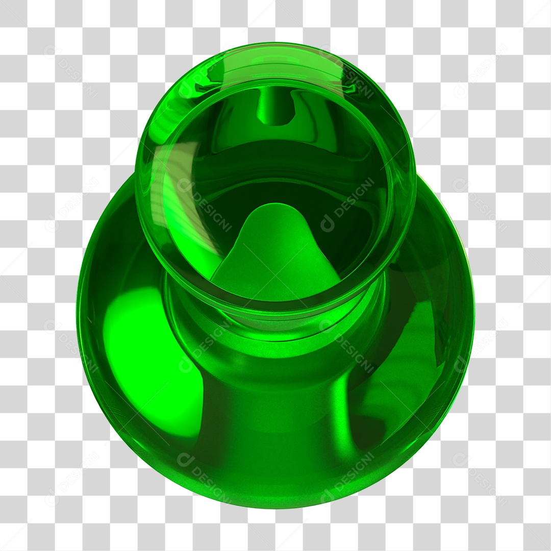 Elemento 3D Pino Metal PNG Transparente