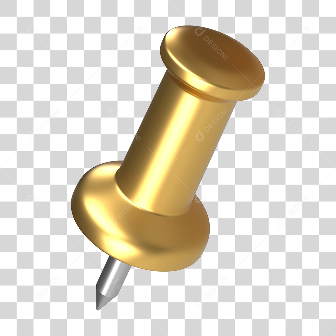 Elemento 3D Pino Metal PNG Transparente