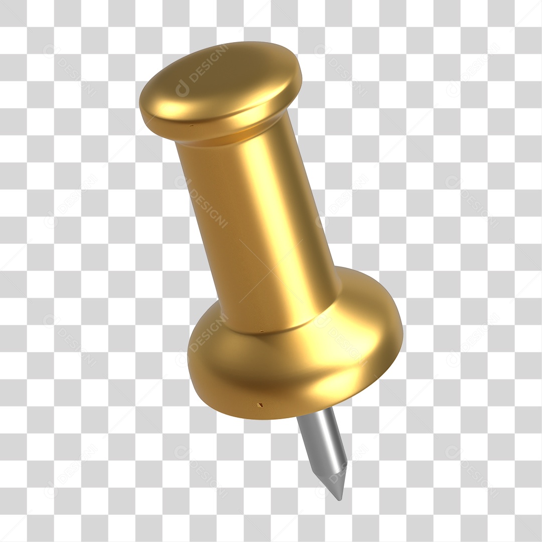 Elemento 3D Pino Metal PNG Transparente