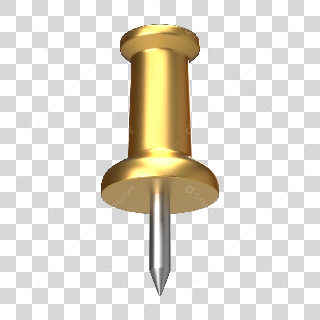 Elemento 3D Pino Metal PNG Transparente