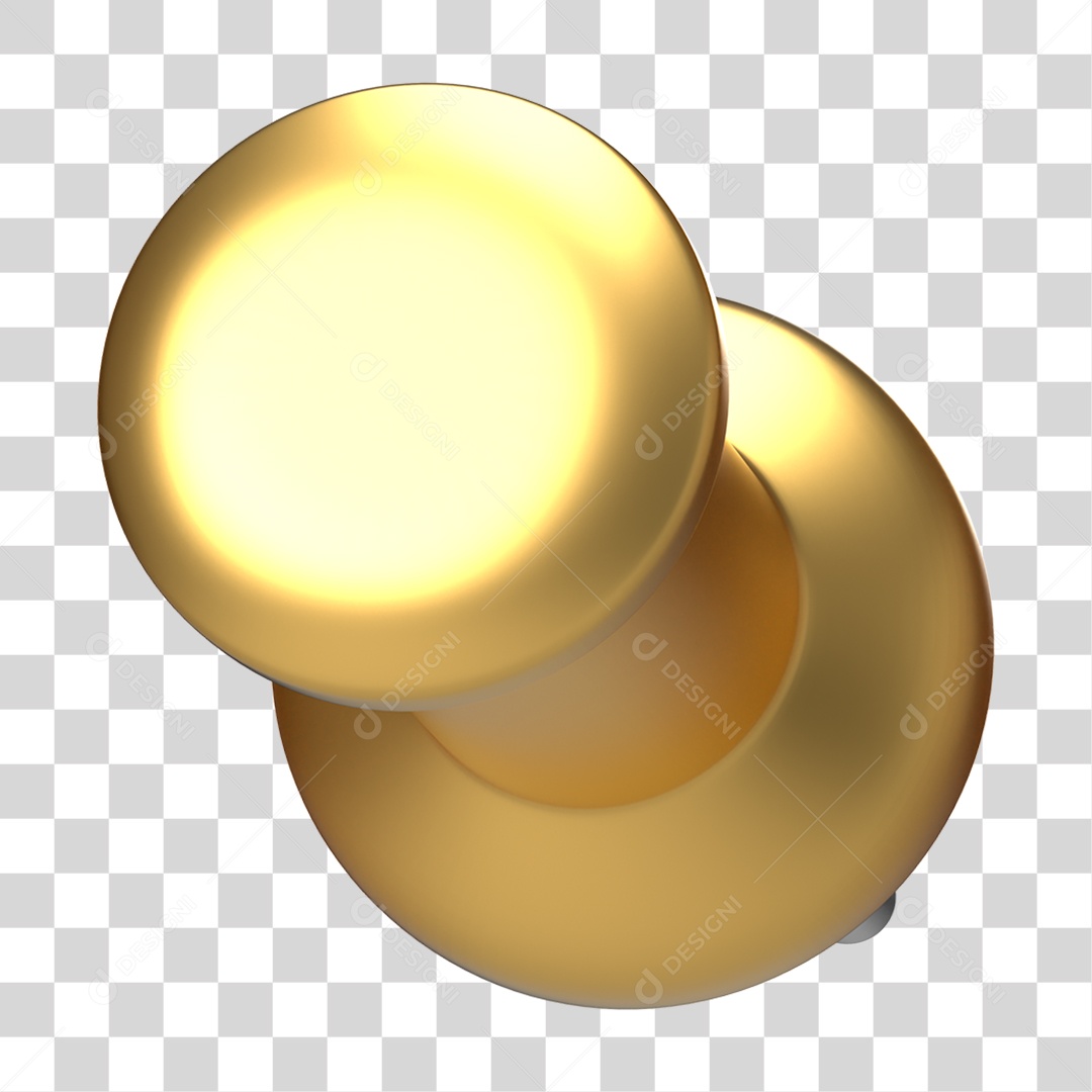 Elemento 3D Pino Metal PNG Transparente