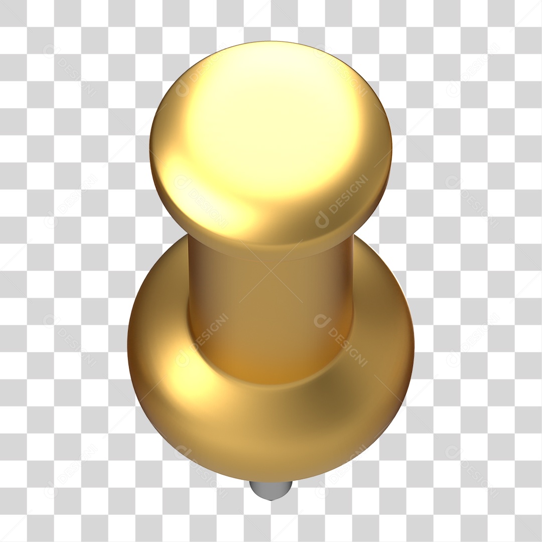 Elemento 3D Pino Metal PNG Transparente
