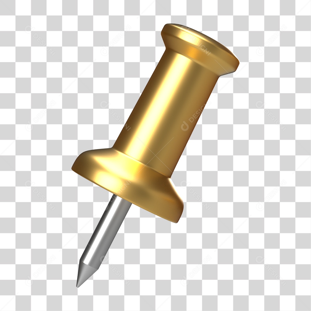 Elemento 3D Pino Metal PNG Transparente