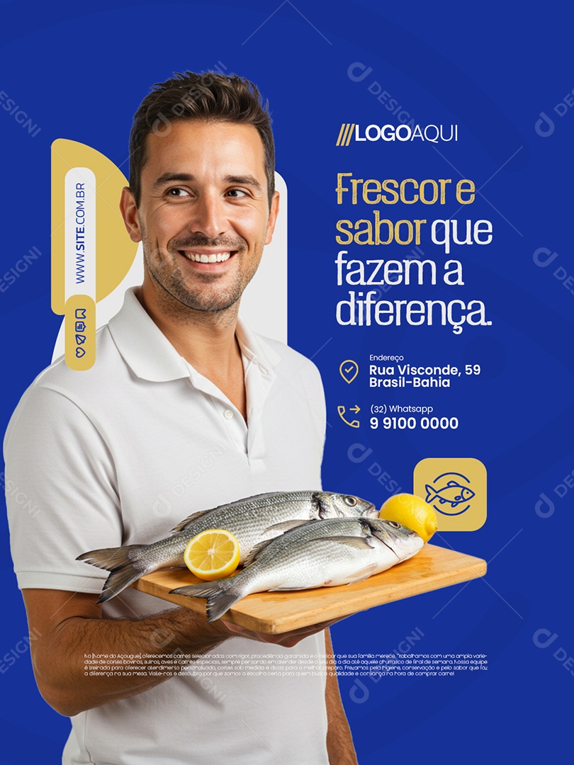 Peixaria Frescor e Sabor Social Media PSD Editável