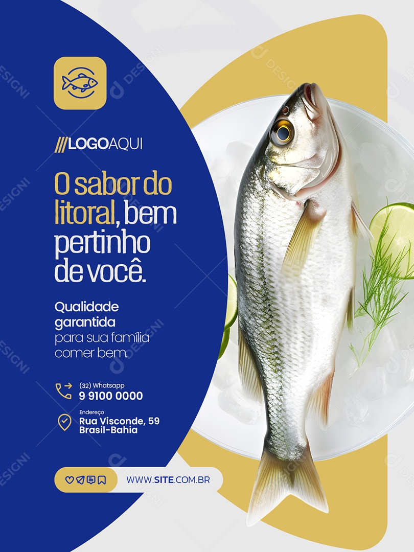 Peixaria O Sabor do Litoral Social Media PSD Editável