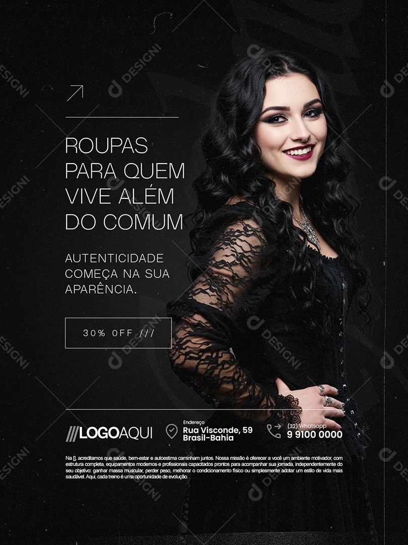 Loja Gótica Roupas para Quem Vive Além do Comum Social Media PSD Editável