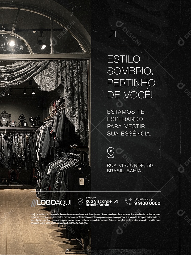 Loja Gótica Estilo Sombrio Pertinho de Você Social Media PSD Editável