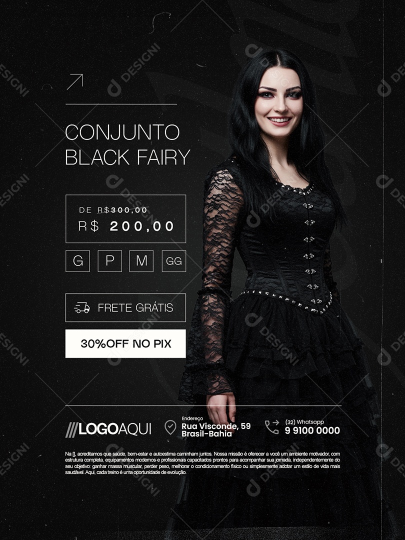 Loja Gótica Conjunto Black Fairy Social Media PSD Editável