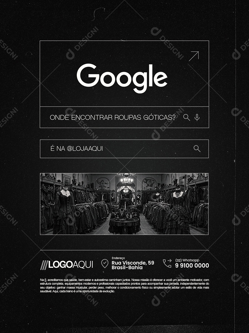 Loja Gótica Onde Encontrar Roupas Góticas Social Media PSD Editável