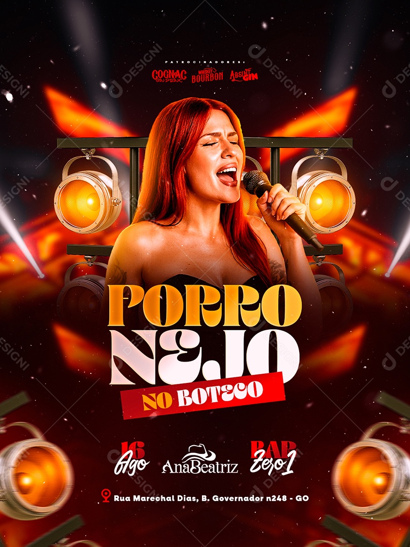 Flyer Forronejo no Boteco Social Media PSD Editável