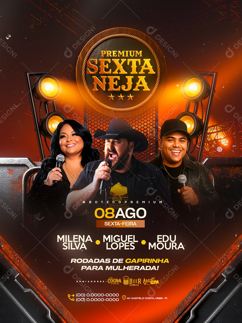 Flyer Premium Sextaneja Social Media PSD Editável