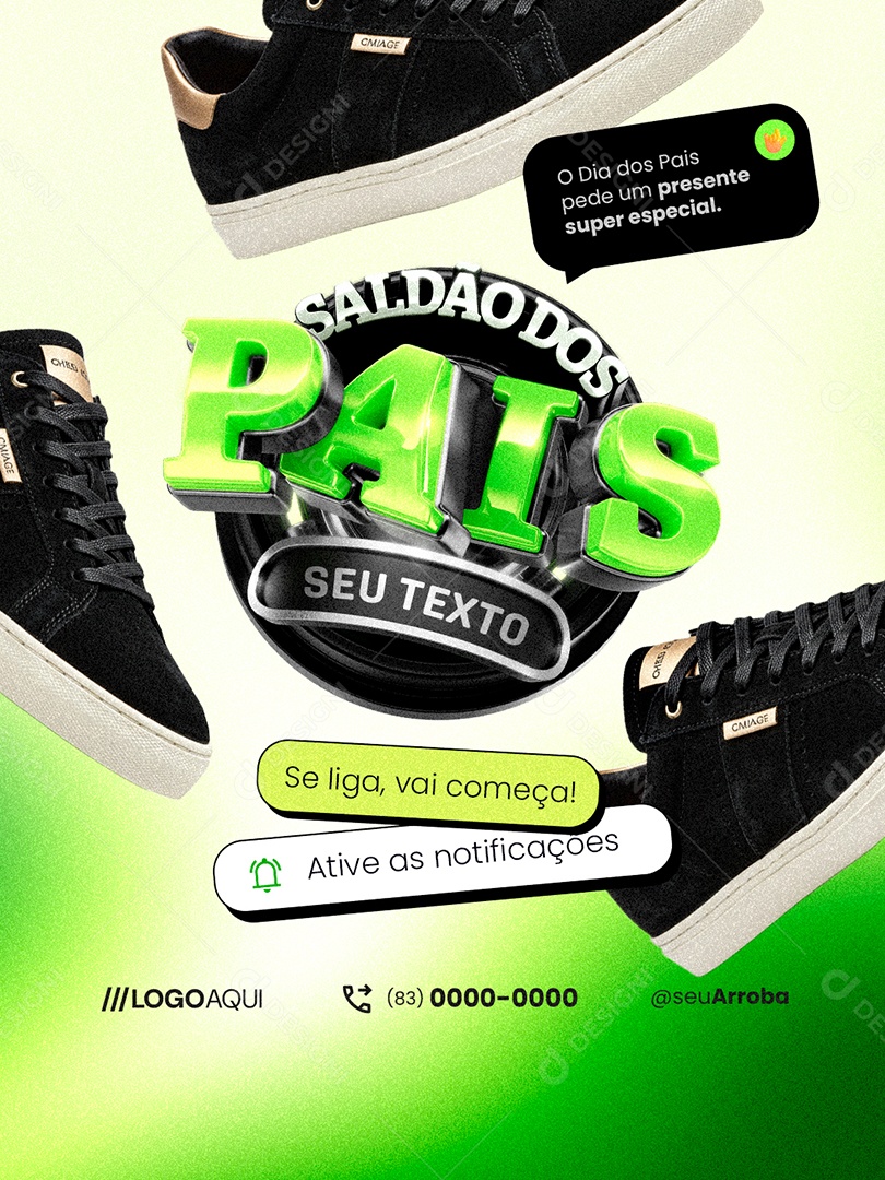 Sapataria Saldão dos Pais Se Liga Vai Começa Social Media PSD Editável